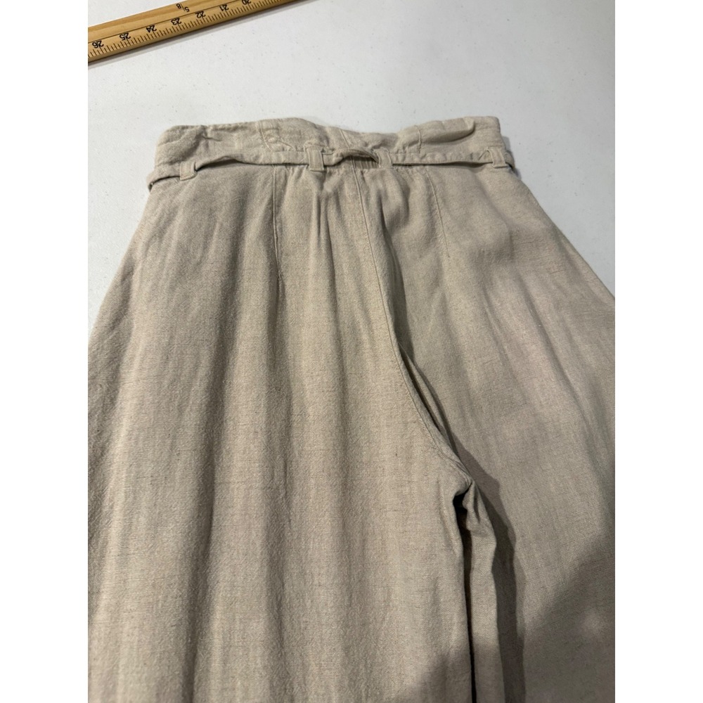 Abercrombie & Fitch Linen Blend Wide Leg Pants Beige High Rise XSL Long - Picture 13 of 16